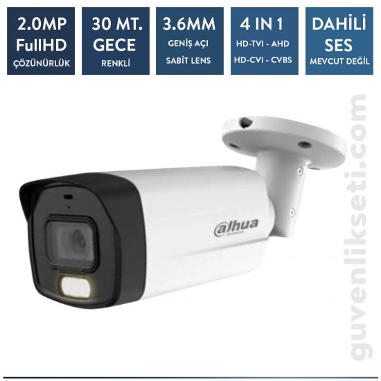Dahua HAC-B1A21P-U-IL 2mp Full Color HDCVI IR Bullet Kamera